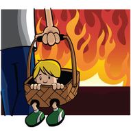 Boy being carried to hell in a handbasket