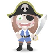 Pirate girl with eye patch and sword