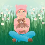 Little girl and her Teddy Bear