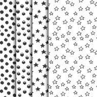 Set of four doodle seamless geometric patterns
