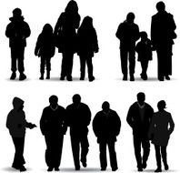 Casual people silhouette