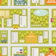 Cartoon map of summer city