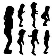 Vector silhouette of girl N14