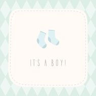 It&#039;s a boy greeting card with cute little socks