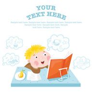 The child learns new knowledge from books N2