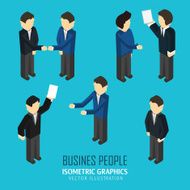 Business people in an isometric view