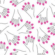 Raspberries on all fingers hand seamless pattern