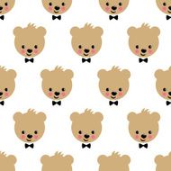 Happy teddy bear seamless pattern