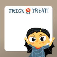Trick or treat Halloween vector background template with vampire boy