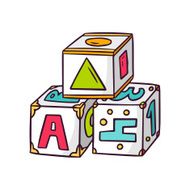 Toy cubes isolated on white
