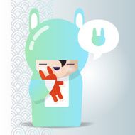 Kawaii girl in bunny suit