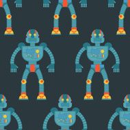 Robot seamless pattern Background of technological machines wit