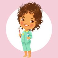 Little girl with tooth brush