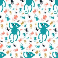 Cute cartoon seamless monkey pattern