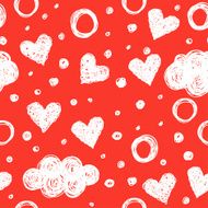 Doodle romantic love seamless pattern background Hand-drawing simple graphic illustration