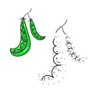 Educational game connect dots draw peas vector