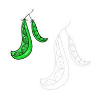 Educational game connect dots to draw peas vector
