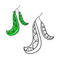 Educational game coloring book peas vector