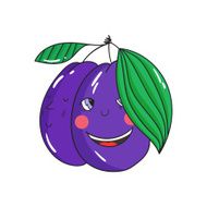 Fruit plum vector illustration