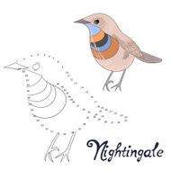 Educational game connect dots draw bird N3