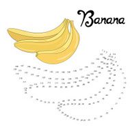 Educational game connect dots draw banana vector