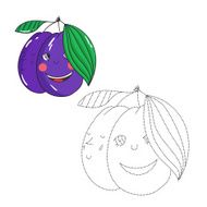 Educational game connect dots to draw plum vector