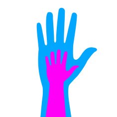 silhouettes of adult and children's hands N3