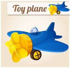 Toy plane Cartoon vector illustration Series of children's toys