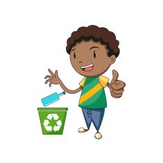 Child recycling glass