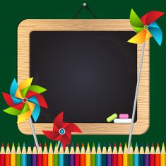 Back to school illustration with chalk board