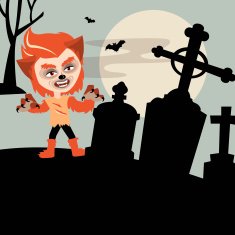 Werewolf in Cemetery