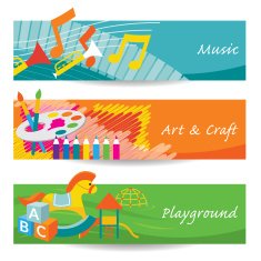 Music Art Playground for Kindergarten Banner