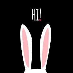 Greeting card with funny bunny Easter Bunny Ears