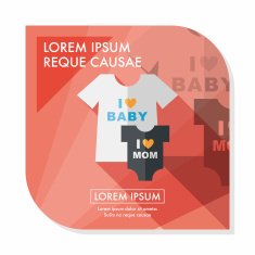 family clothes flat icon with long shadow EPS 10