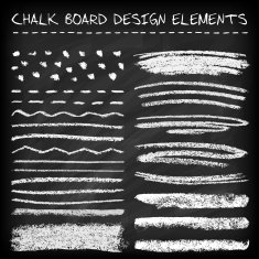 Set of chalk strokes