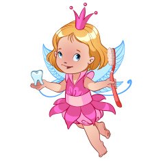 Little cute Tooth Fairy with toothbrush