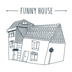 Hand drawn funny house