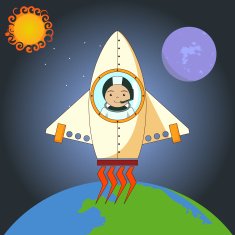 Astronaut in space spaceship travel