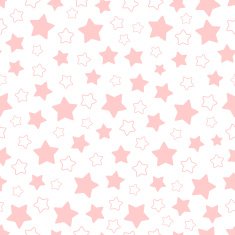 Vector seamless pattern of pink pentagonal stars