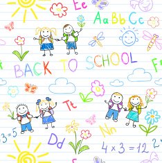 Seamless background Back to school