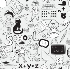 Seamless pattern with school theme