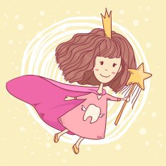 Cute little tooth fairy with wand
