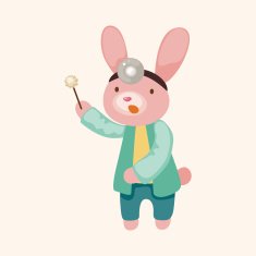 animal rabbit doctor cartoon theme elements