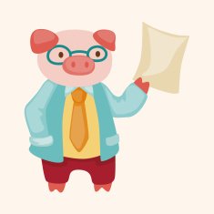 animal pig doctor cartoon theme elements