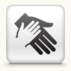 Square Button with Holding Hand