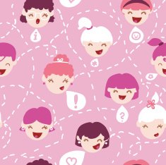 Girl talk seamless pattern