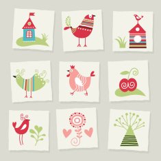 set of cartoon elements