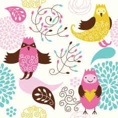 seamless pattern with funny birds