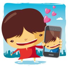 Loving girl and mobile phone - sms