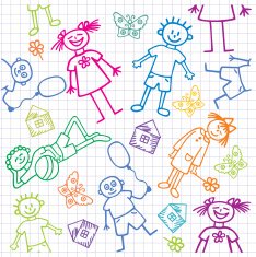 Doodle background Children Seamless